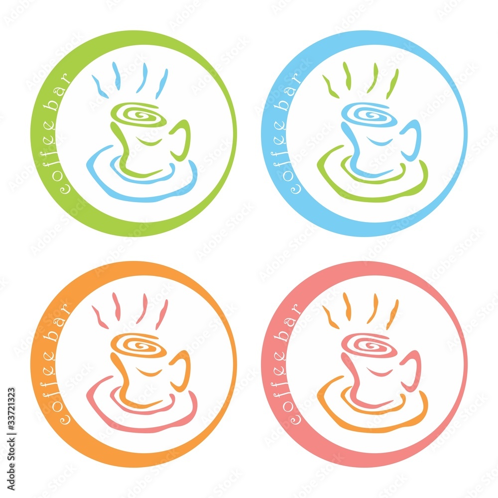 Coffee bar vector illustration colorful logo design