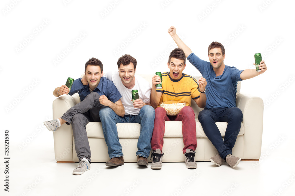 Obraz premium ecstatic young men screaming