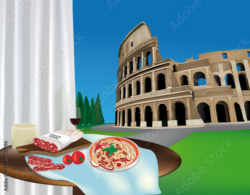 Colosseo e cucina romana