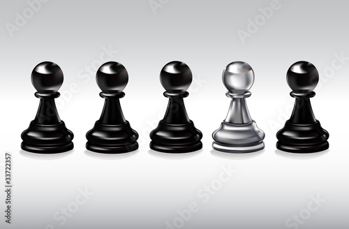 white pawn among blacks