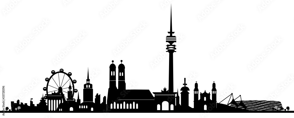 Naklejka premium Panorama architektury Monachium