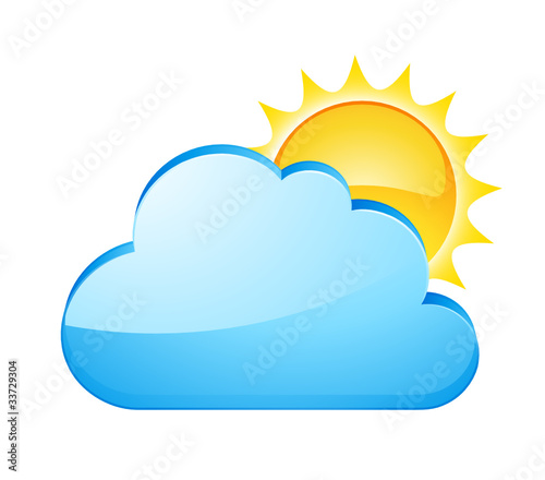 Obraz na płótnie météo nuage soleil - weather cloud sun icon w salonie