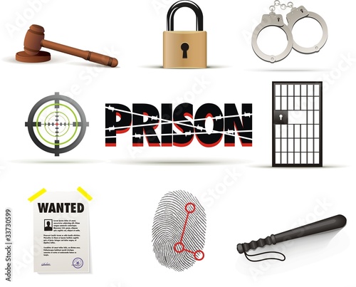 Prison & crime icon set