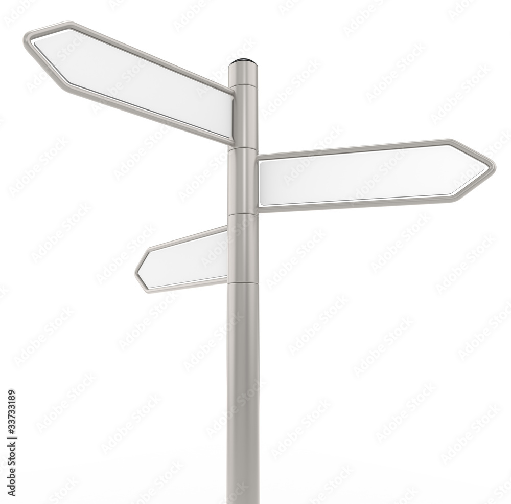 Direction signs x 3. Blank Direction signs for copy space Direction signs x 3. Blank Direction signs for copy space