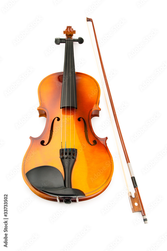 Fototapeta premium Violin isolated on the white