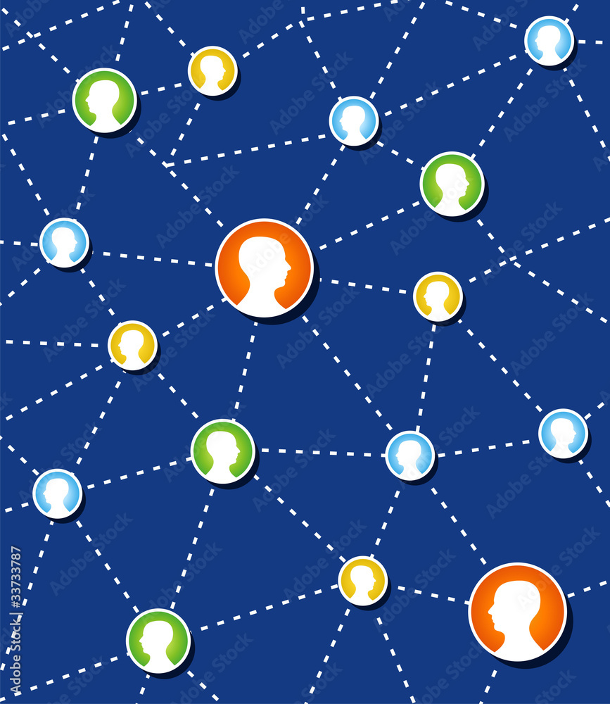 Social network connection diagram. Social network connection diagram.