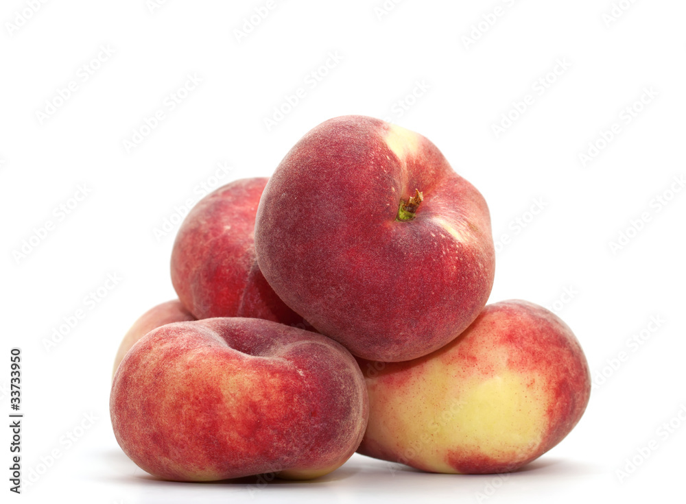 mountain peaches on a white background