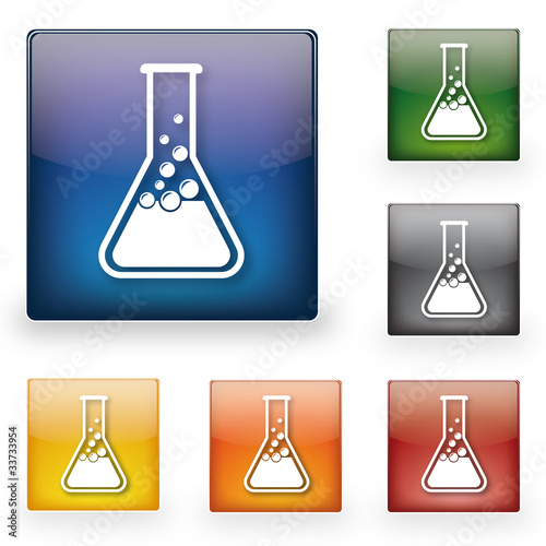 6 Vektor Glossy Button Chemie