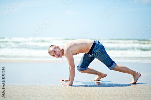 Man on the beach photo