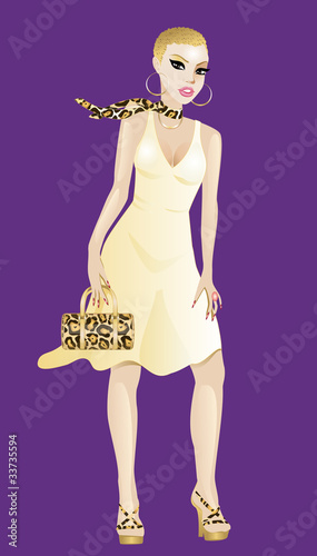 Yellow Gold Woman Dress