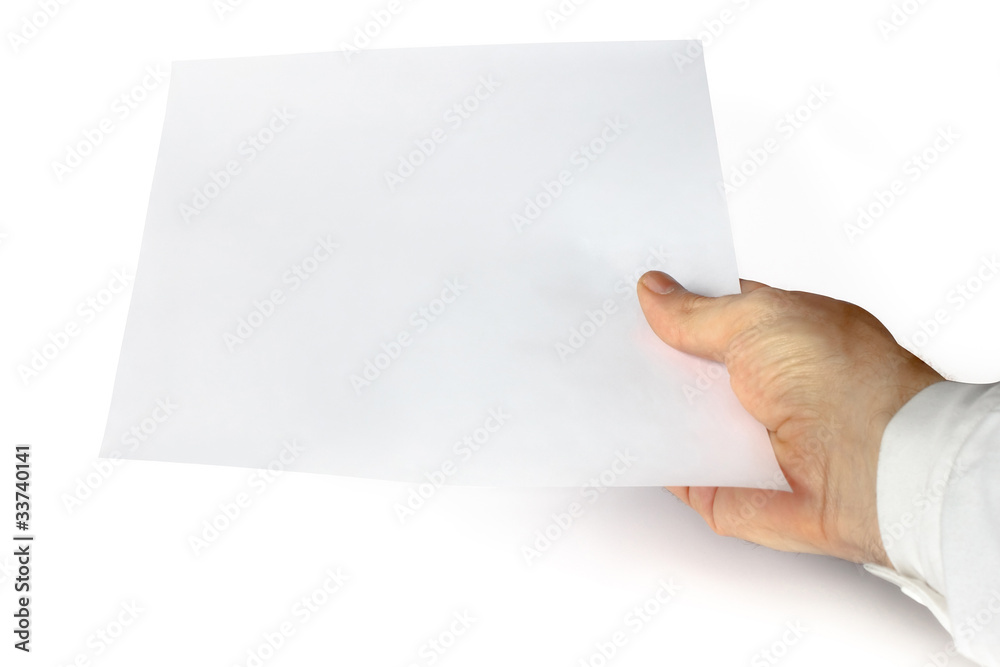 a hand showing white paper a hand showing white paper