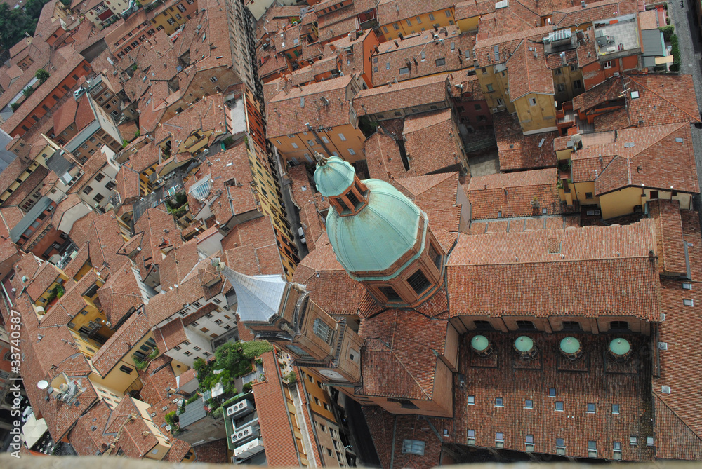 Fototapeta Bologna tilted cityscape