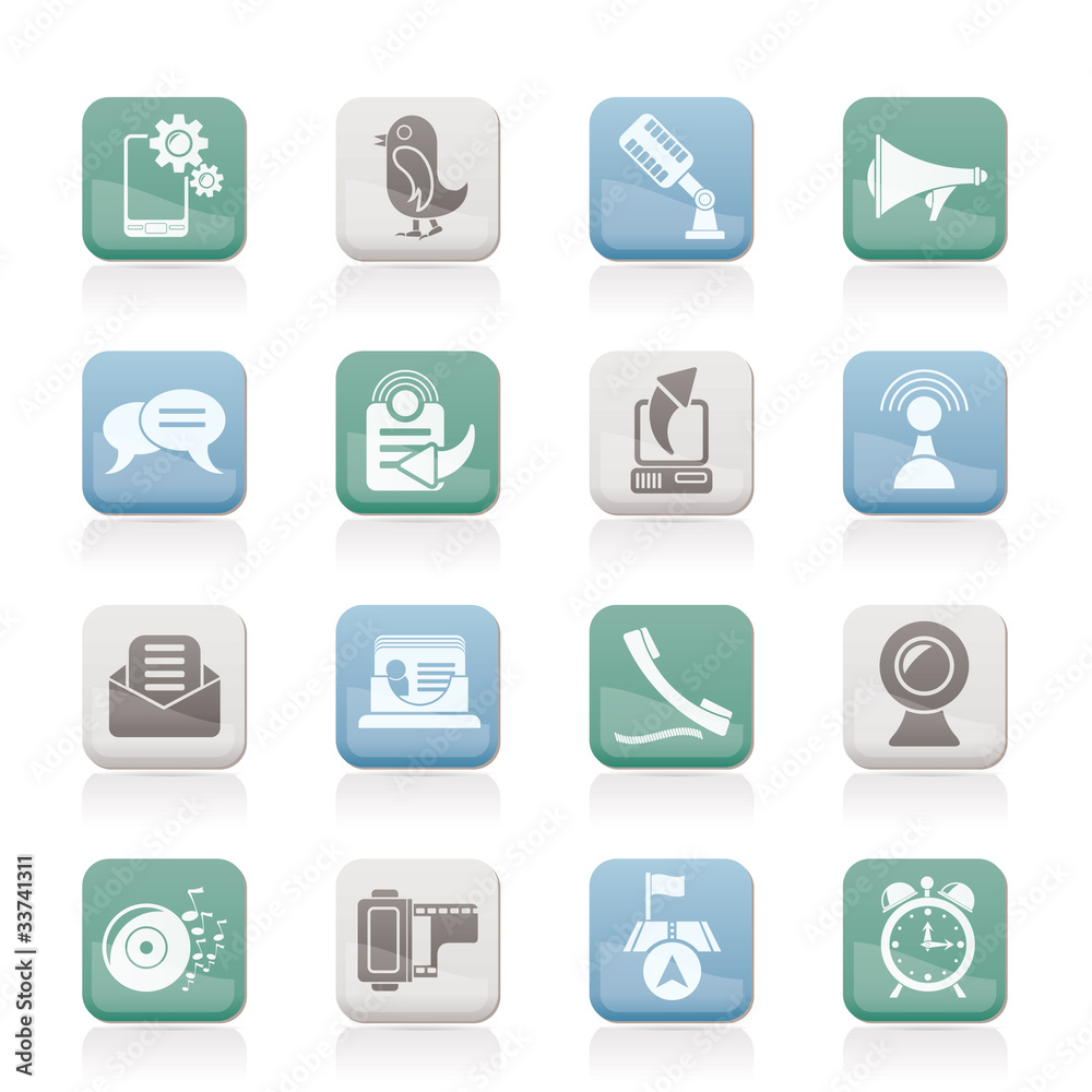 Mobile Phone and communication icons - vector icon set Mobile Phone and communication icons - vector icon set