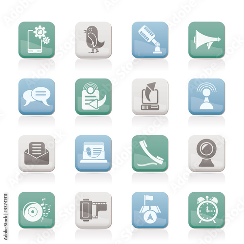 Mobile Phone and communication icons - vector icon set