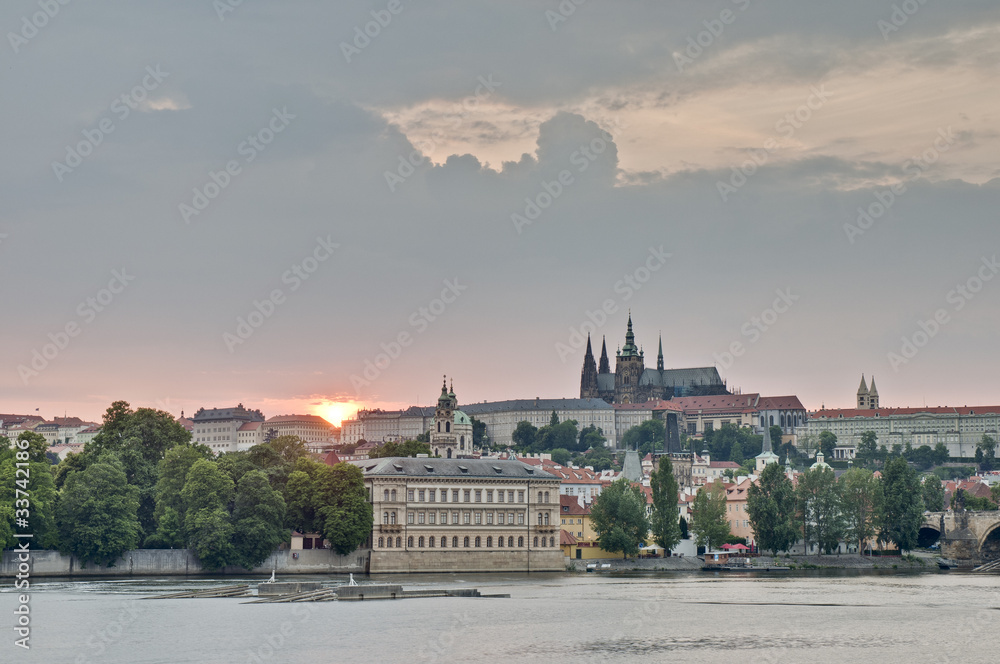 Naklejka premium Prague Castle over Vltava River