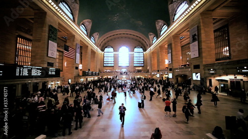 Grand Central Station New York, with people arriving and departing, USA