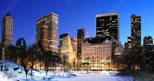 Canvas-taulu New York City Manhattan Central Park panorama in winter