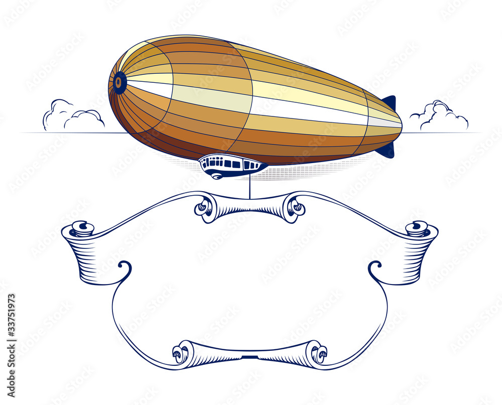 Fototapeta premium retro zeppelin ribbon emblem