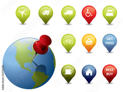 GPS icons and signs