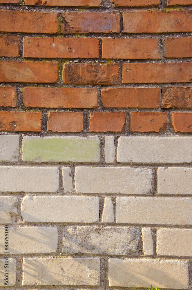 Obraz premium red and white bricks wall background