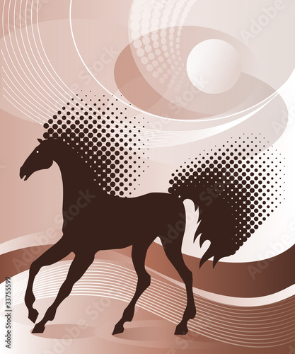 Brown background with horse
