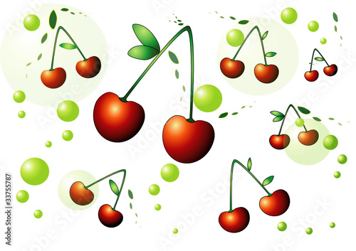 Cherries for a white background