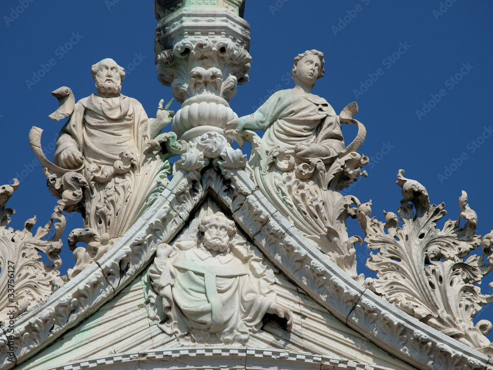Venice - the upper facade of the Cathedral of the St Mark