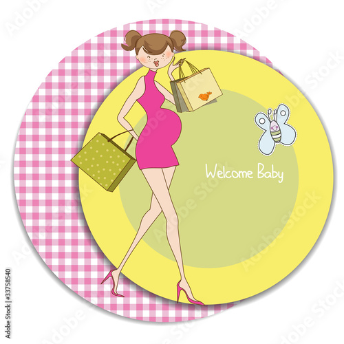 new baby shower invitation with pregnant expectant mother
