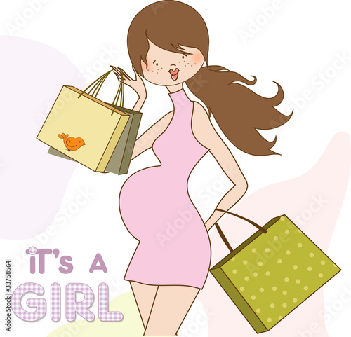 new baby shower invitation with pregnant expectant mother