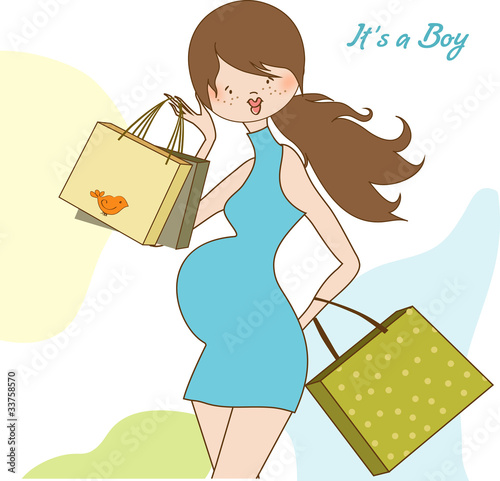 new baby shower invitation with pregnant expectant mother