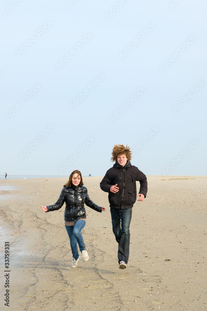 Running at the beach