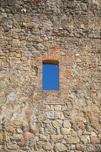 sky view through an ancient window