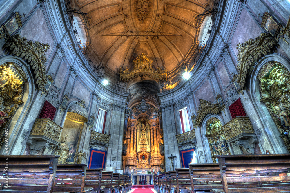 Clérigos Church Interior, Porto, Portugal.
