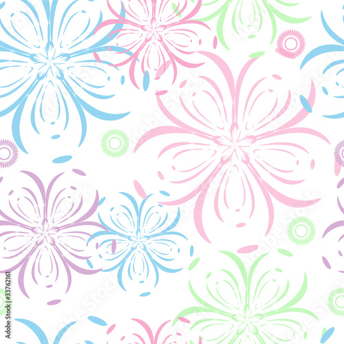 Greeting card with abstract flower pattern