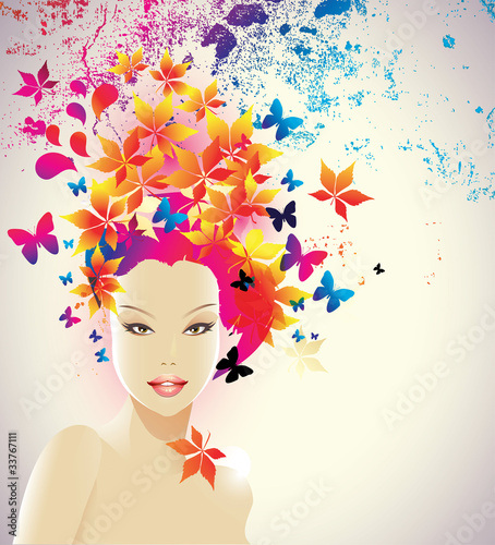Fashion illustration of beautiful woman