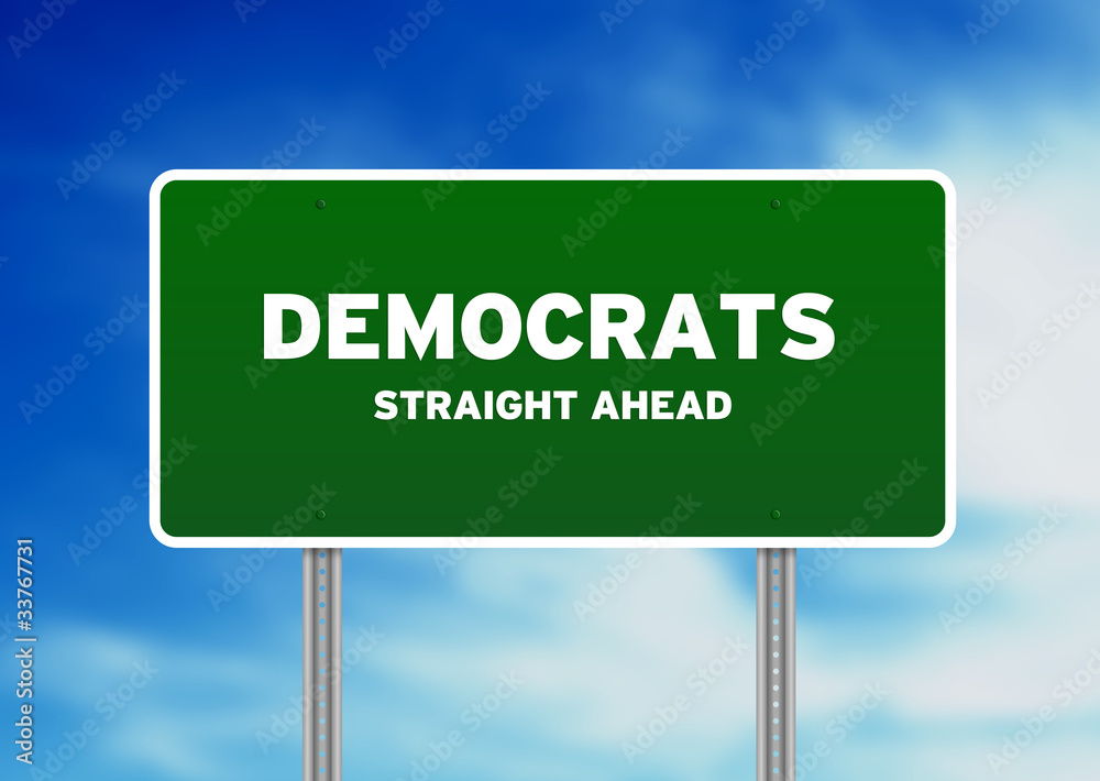 Green Democrats Highway Sign