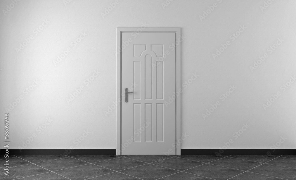 Interno con porta vuoto da arredare Interno con porta vuoto da arredare