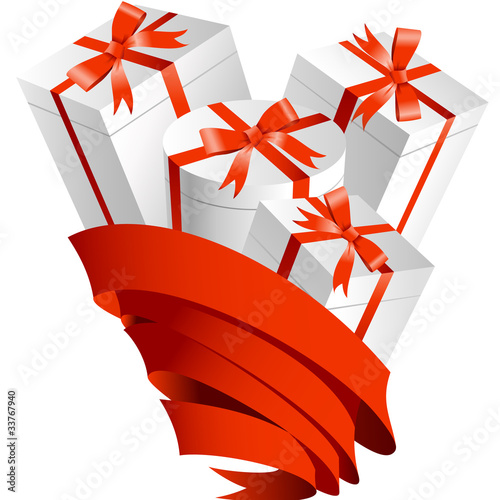Gifts in ribbon