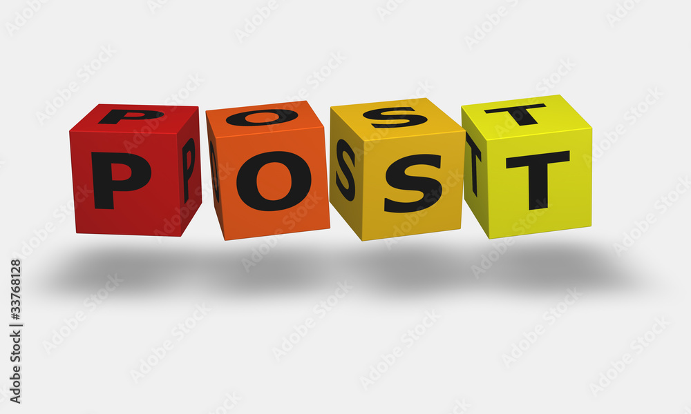 Cubes with word POST