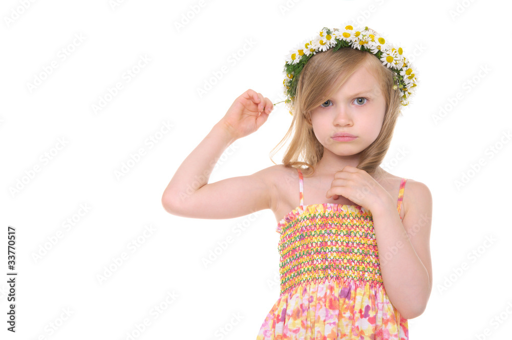 offended girl with wreath of daisies offended girl with wreath of daisies