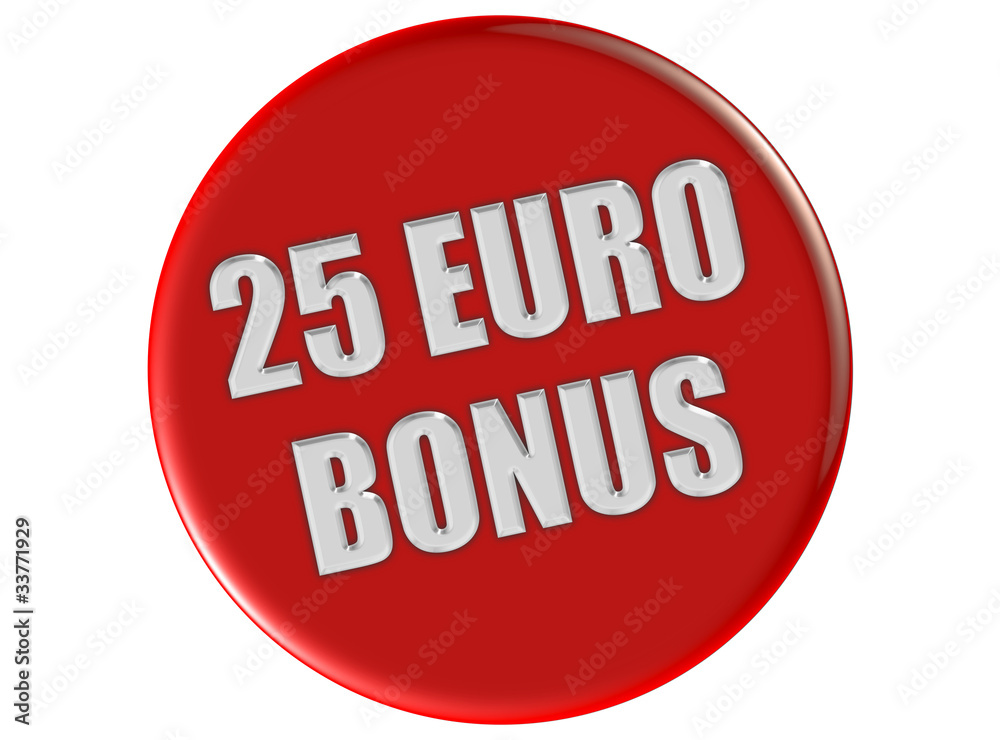 Button rot rund 25 EURO BONUS