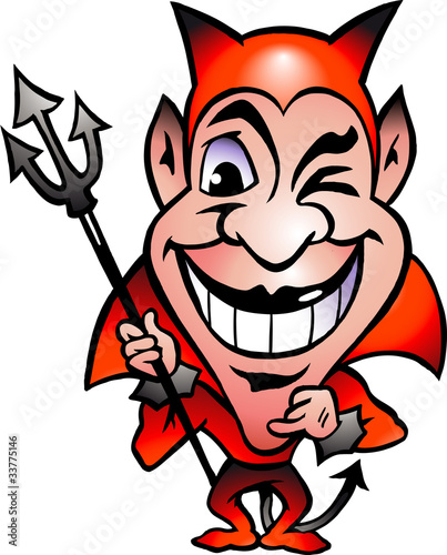 Hand-drawn Vector illustration of an Red Devil