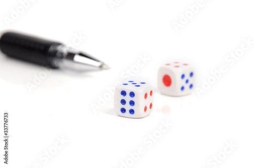 Pen and dices