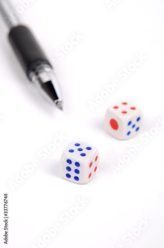 Pen and dices