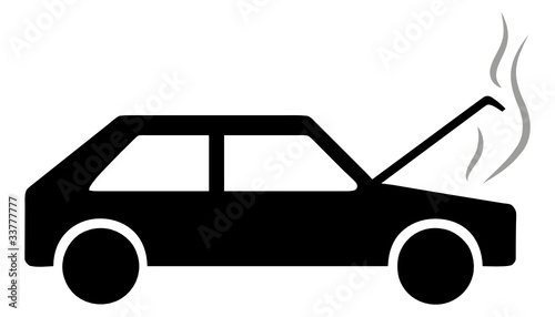 Motorschaden Auto Symbolbild Piktogramm