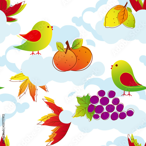 Colorful autumn leaves seamless pattern