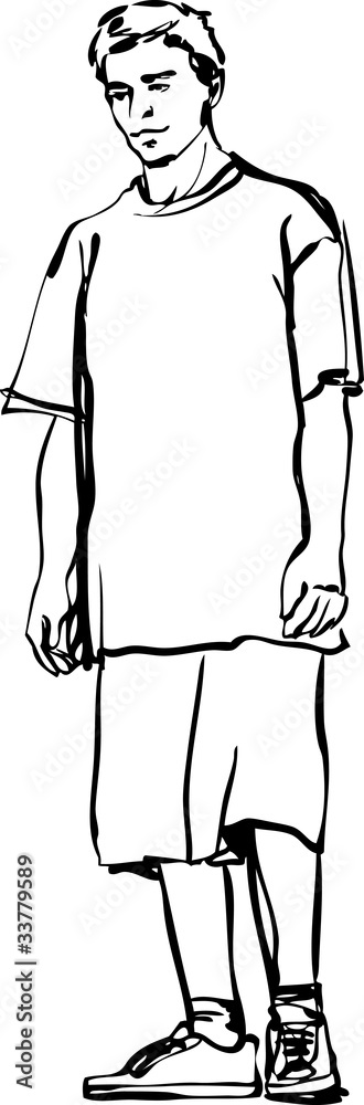 Fototapeta premium guy in shorts and a T-shirt