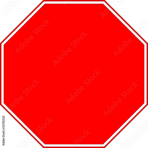 Red blank sign on the white background