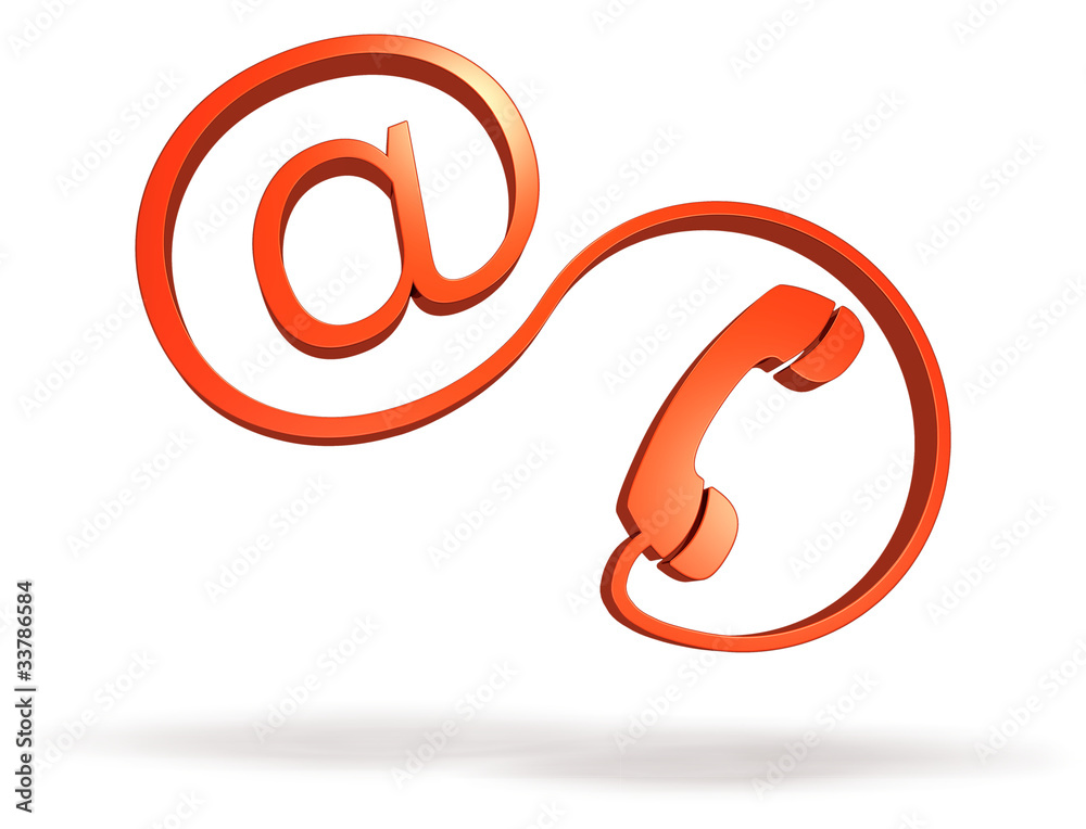 E-Mail- und Telefonkontakt, rot