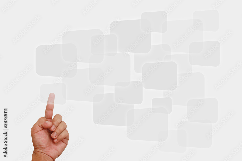 Hand pointing on icon Hand pointing on icon
